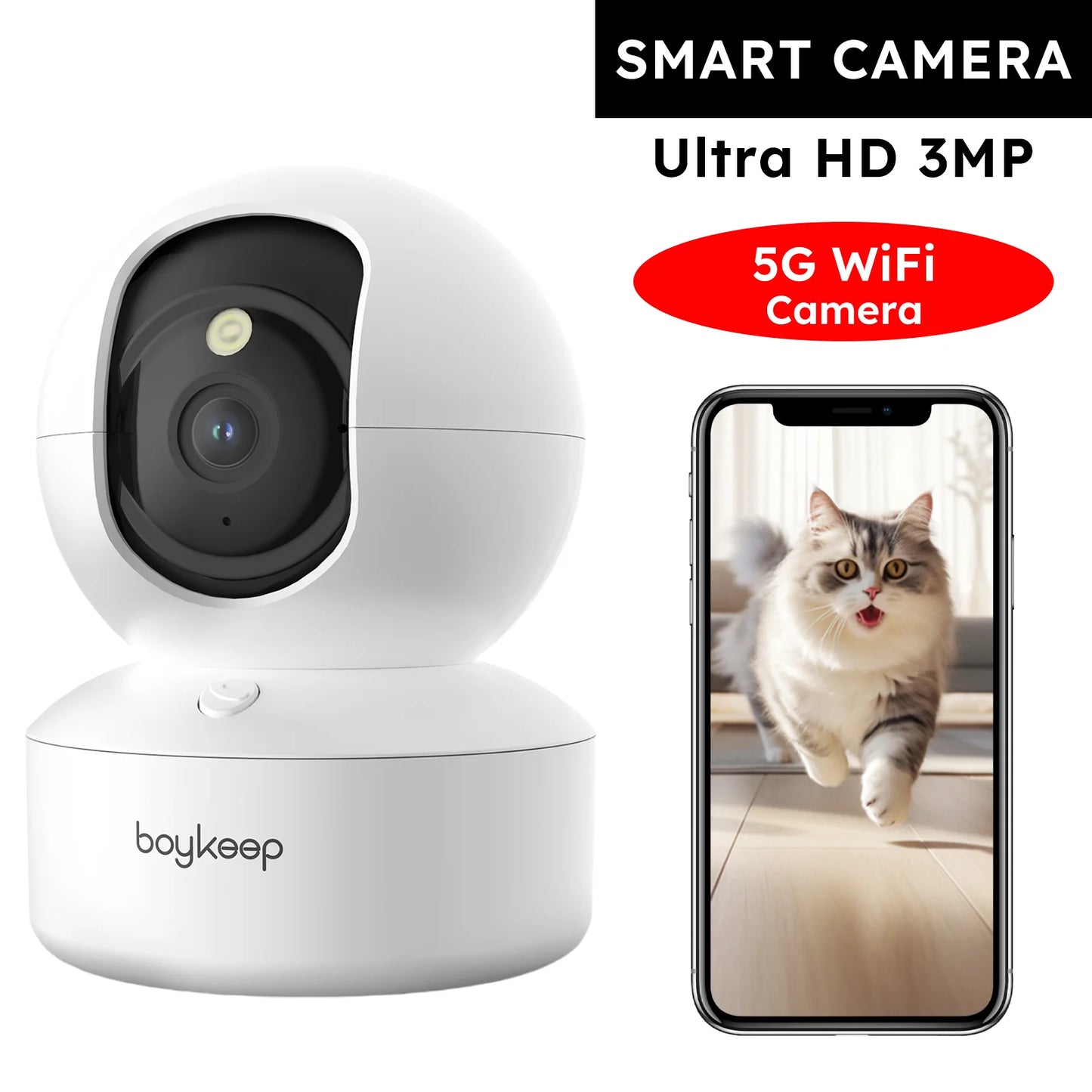 2K WiFi Haustier-Kamera – 360° mit Nachtsicht & App