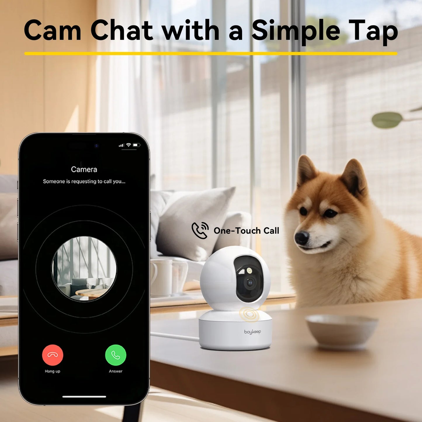 2K WiFi Haustier-Kamera – 360° mit Nachtsicht & App