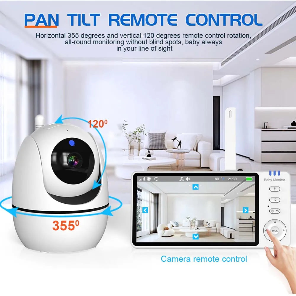 5-Zoll Video-Babyphone mit HD-Kamera & Nachtsicht