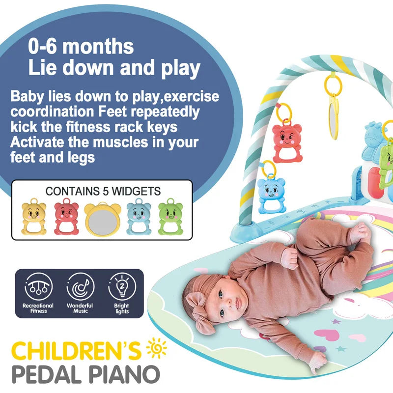 Baby Spielmatte mit Musikbogen & Piano – 0–36 Monate