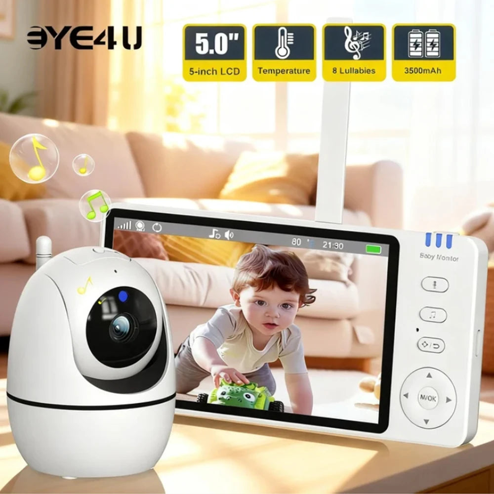 5-Zoll Video-Babyphone mit HD-Kamera & Nachtsicht